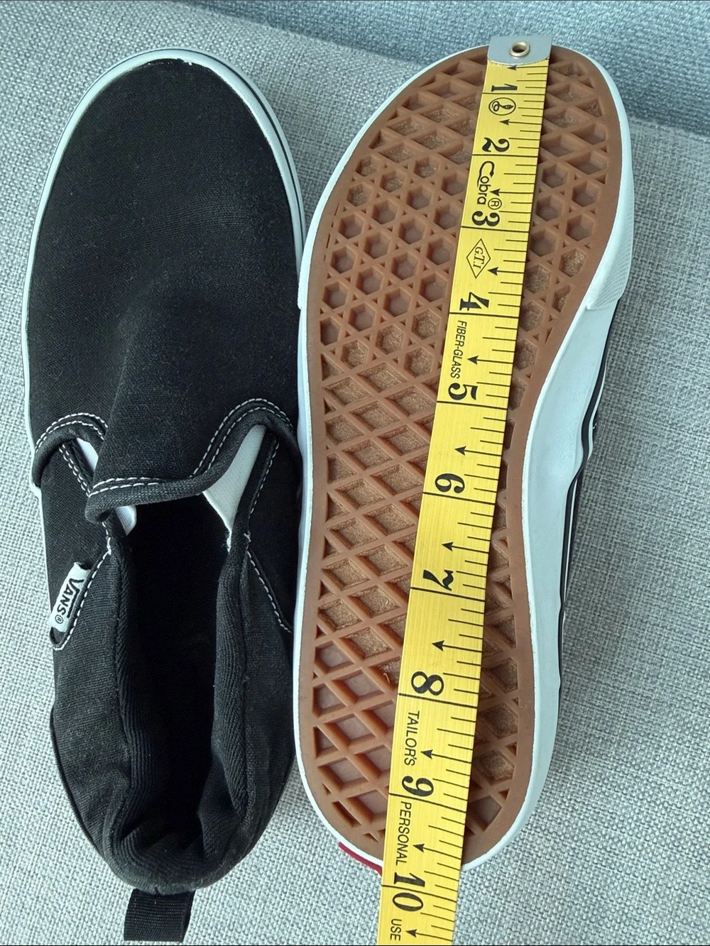 Kids Vans Black Slip-On Canvas Loafers with White Midsole Size 5,5 (Big Kid)
